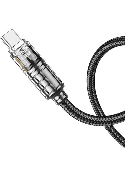 U122 Kristal Uç 60W Type-C To Type-C Hızlı Data ve Şarj Kablosu