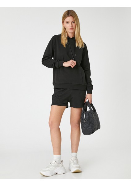 Basic Kapüşonlu Sweatshirt Kanguru Cepli