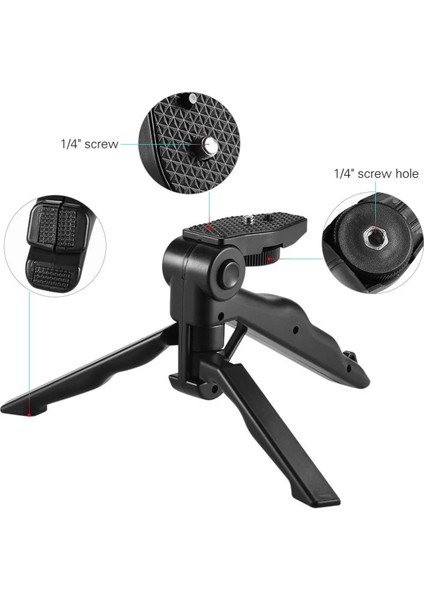 Tripod Modern Tasarım 3 Ayak Mini Kamera Tripodu + Döner Başlık Telefon Tutucu Hafif Taşınabilir K555