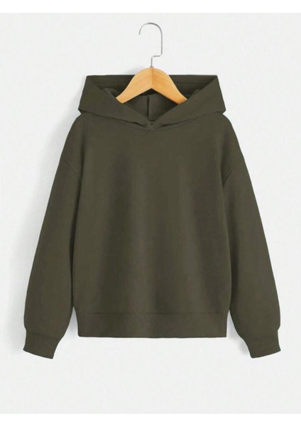 Unisex Haki Dont Trip Over Whats Baskılı Oversize Üc Ip Kapşonlu Hoodie