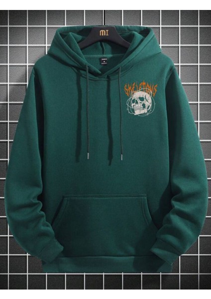 Unisex Skeletons Freedom Baskılı Oversize Üc Ip Hoodie