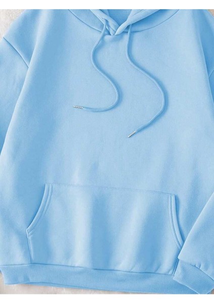 Kadın As Sweet As Honey Baskılı Oversize Üç Ip Kapşonlu Sweatshirt