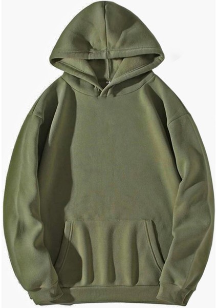 Kadın Instense Feelings Arka Baskılı Haki Oversize Kapüşonlu Sweatshirt
