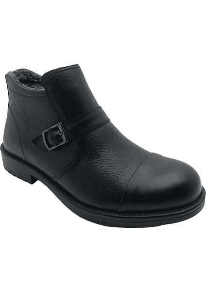 Gamze - 9859 - Içi Kürklü Gerçek Deri Bot - Siyah - 40