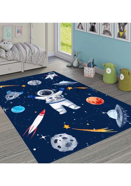 Cino 88 Mavi Lacivert Astronot Uzay Çocuk Odası Oyun Halısı fiyatları