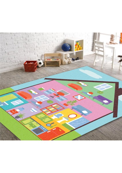 Cino 88 Oyun Evi Çok Renkli Evcilik Kız Çocuk Odası Oyun Halısı fiyatları