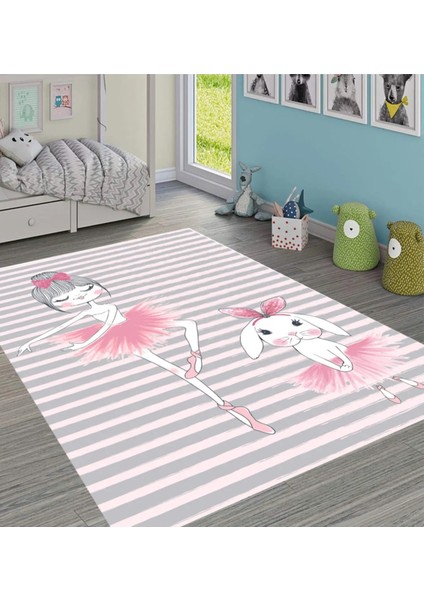 Cino 88 Pembe Krem Balerin Kız Çocuk Odası Oyun Halısı fiyatları