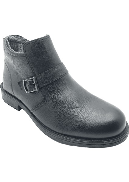 Gamze - 8195 - Içi Kürklü Gerçek Deri Bot - Siyah - 42
