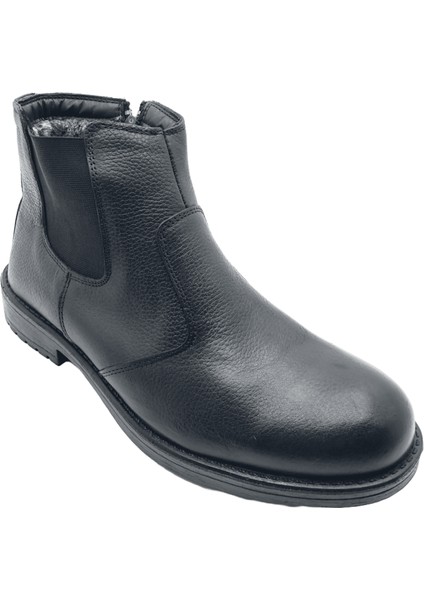 Gamze - 455 - Gerçek Deri Erkek Bot - Siyah - 42