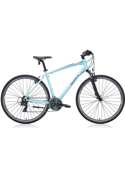 Sportıve 220 Erkek Şehir Bisikleti 508H V 28 Jant 21 Vites Mat Açık Mavi Siyah Turuncu