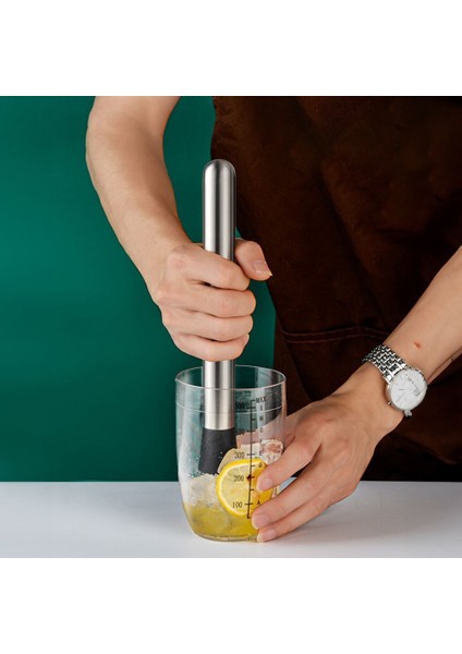 Çelik Kokteyl Kaşığı Shaker ve Bar Tokmağı Kokteyl Bardağı Seti CIN589 fırsatları