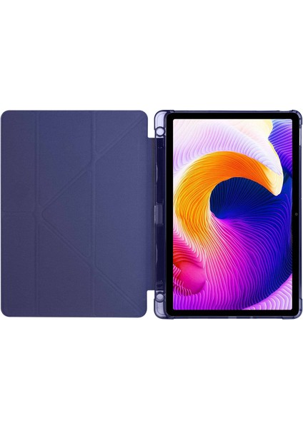 Xiaomi Redmi Pad Se 11 İnç Kılıf Yatay ve Dikey Standlı Uyku Modlu Kalemlikli Trifold Arkası Soft Silikon Smart Kılıf modelleri
