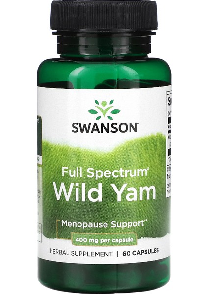 Full Spectrum, Wild Yam, 400 mg 60 Kapsül