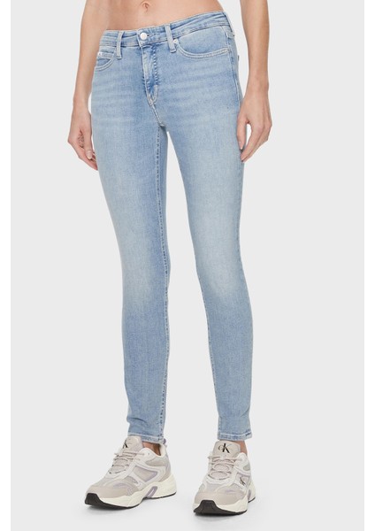 Calvin Klein Pamuklu Yüksek Bel Dar Paça Skinny Fit Jeans J20J2224441AA Kadın Kot Pantolon J20J222444 1AA