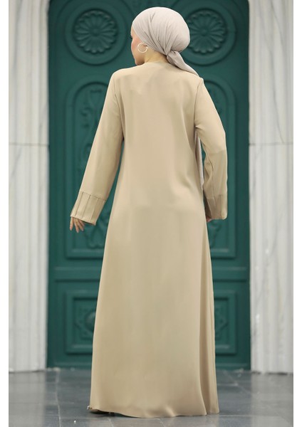 Fermuarlı Bej Tesettür Ferace 20018Bej fırsatları