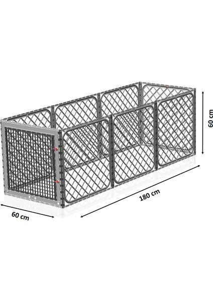 Üstü Kapanabilir 60CM x 60 cm 8 Ad Köpek,kedi, Tavşan Çiti