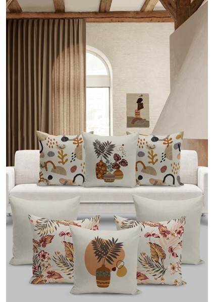 8 Li Kırlent Kılıf Seti Bohem Tarzında Iskandinav Desenli