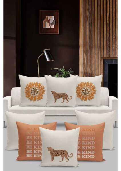 8'Li Kırlent Kılıf Seti Çift Taraflı Dijital Baskılı