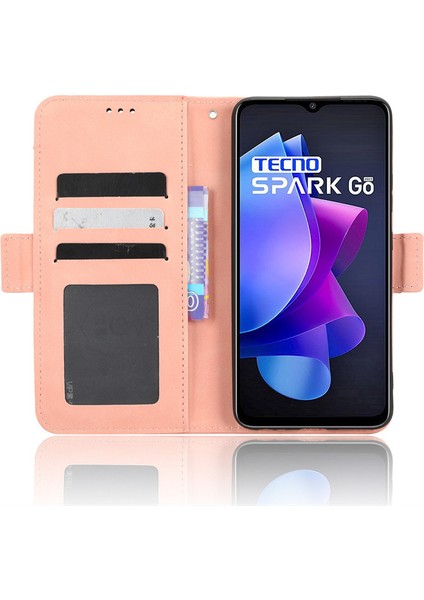 Tecno Spark Go 2023 Telefon Kılıfı Için Kart Yuvalı Deri Telefon Kılıfı (Yurt Dışından)