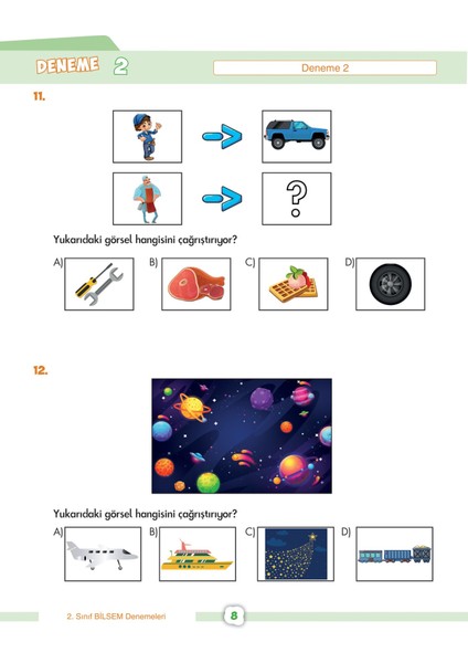 2. Sınıf BİLSEM Soru Bankası Deneme Sınavı ve Şekil Yeteneği Seti 5 Kitap indirimleri