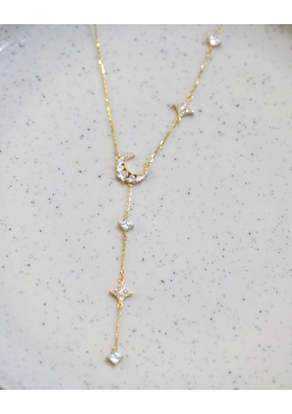 Ay Yıldız Kalp Taşlı Kolye fiyatları