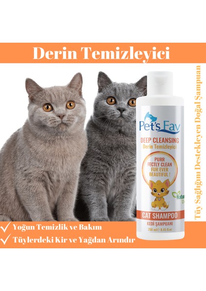 Pets Fav Derin Temizleyici Organik ve Doğal Kedi Şampuanı