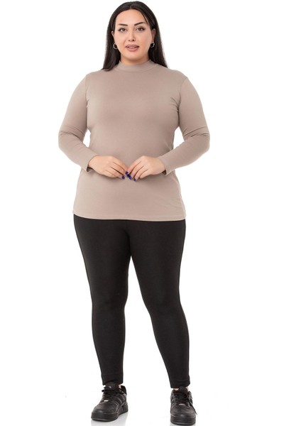 Büyük Beden Yarım Balıkçı Uzun Kollu Viskon Vizon Body fiyatları