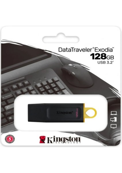 Dtx 128GB USB 3.2 Gen.1 Flash Bellek Datatraveler Exodia DTX/128 USB Bellek Kingston