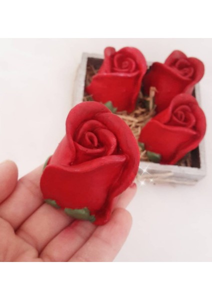 3 Boyutlu 5cm Gonca Gül Çiçek Silikon Kalıp K-069, Kokulu Taş Sabun Alçı Mum Kalıbı modelleri