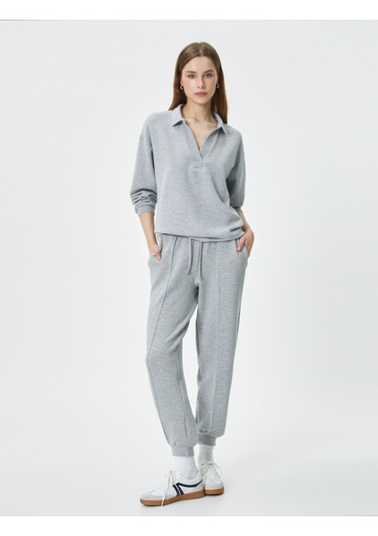 Jogger Eşofman Altı Beli Bağcıklı Cep Detaylı Nervürlü Viskon fiyatları