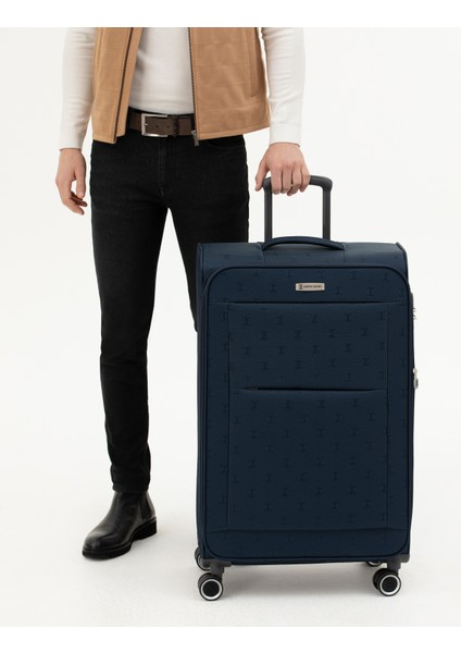 Erkek Lacivert Büyük Boy Kumaş Valiz 50293611-200