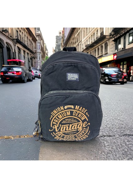 Siyah Vintage Disayn Sırt Gezi Çantası Revilla Bag 7184