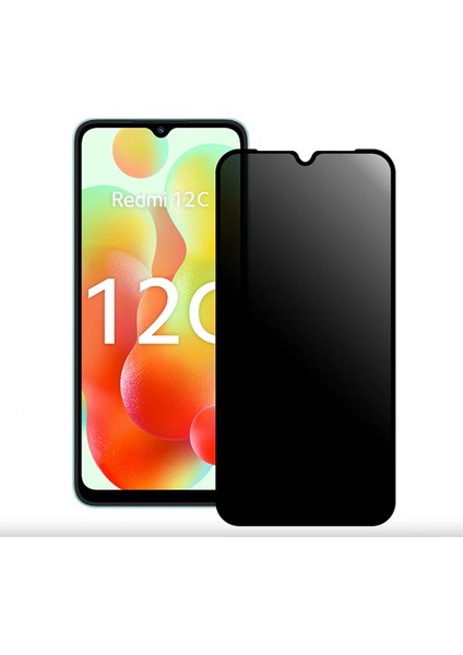 Xiaomi Redmi 12C Hayalet Privacy Gizli Cam Ekran Koruyucu