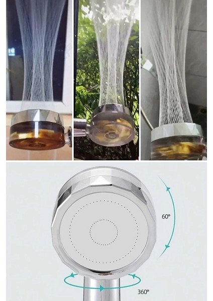 Su Tasarruflu 360 Derece Dönebilen Turbo Pervaneli Tazyikli Duş Başlığı fiyatları