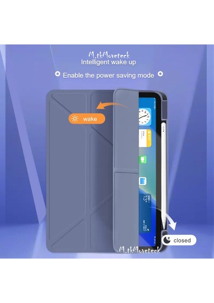 Xiaomi Redmi Pad Se Kılıf Kalem Bölmeli Yumuşak Silikon Kapak Akıllı Uyku Modlu Üçgen Standlı + Dokunmatik Kalem 2'li Set Redmi Pad Se 11INÇ Tablet Kılıf 360 Kaplar