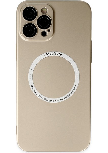 Apple iPhone 12 Pro Max Kılıf Jack Magneticsafe Lens Silikon - Gold 277097