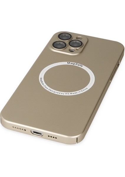 Apple iPhone 12 Pro Max Kılıf Jack Magneticsafe Lens Silikon - Gold 277097