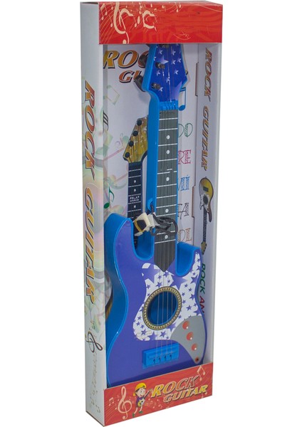 Oyuncak Rock Gitar Metal Telli 45 cm Mavi