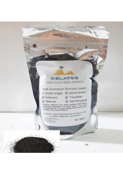 Kedi Kumu ve Tuvaleti Koku - ÖNLEYICI-150 Gr. Kokusuz Aktif Karbonlu Formül