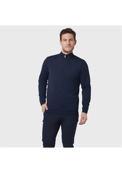 Mock Wind Stopper Sweater - Erkek Rüzgar Geçirmez Yarım Fermuarlı Kazak