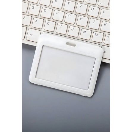 Stormistoretr Premium Beyaz Yatay Yaka Kart Kılıfı 10x7.9 cm 1 Adet Kimlik Koruyucu