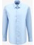 Slim Fit Gömlek Yaka Mavi - Beyaz Erkek Gömlek A27602POP- 1