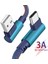 Hızlı Şarj Cihazı Usb-C Kablosu 90 Derece USB Tip C Kablo Cep Telefonu Naylon USB C Kablosu (Yurt Dışından) 1