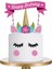 Takım Sevimli Unicorn Kek Topper Mutlu Doğum Günü Mum Parti Toppers Dekor (Yurt Dışından) 1