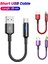25 cm Kısa Naylon Şarj Veri Kablosu Mikro USB C Tipi Kablolar Ios Android Telefon Için 2.4A Hızlı Şarj Güç Bankası Telefon Kablosu Tel (Yurt Dışından) 1