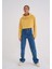 Stripe Lover Kadın Hardal Beyaz Boğazlı Çizgili Crop Sweat 2