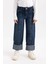 Kız Çocuk Wide Leg Katlamalı Paça Jean Pantolon B2684A823WN 6