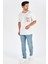 Tek Cepli Düz Kesim Uzun Erkek T-Shirt - Beyaz 1
