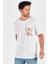 Tek Cepli Düz Kesim Uzun Erkek T-Shirt - Beyaz 2