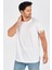 Kol Ucu Baskılı Uzun Erkek T-Shirt - Beyaz 5